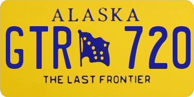 AK license plate GTR720