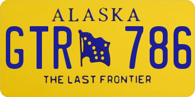 AK license plate GTR786