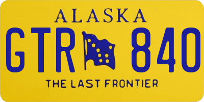 AK license plate GTR840