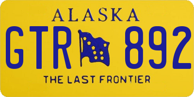 AK license plate GTR892