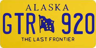 AK license plate GTR920