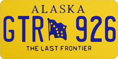 AK license plate GTR926