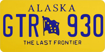 AK license plate GTR930
