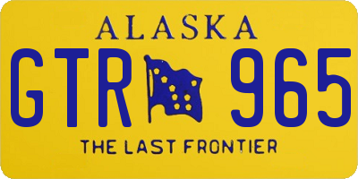 AK license plate GTR965