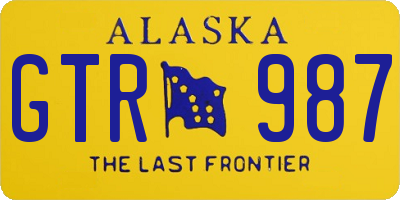 AK license plate GTR987