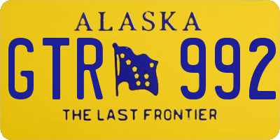 AK license plate GTR992