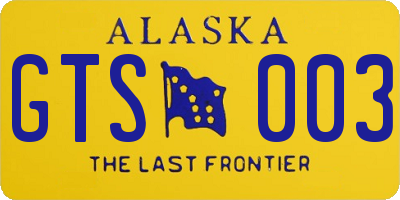 AK license plate GTS003