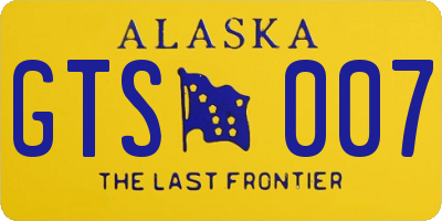 AK license plate GTS007