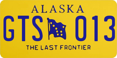 AK license plate GTS013