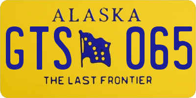 AK license plate GTS065