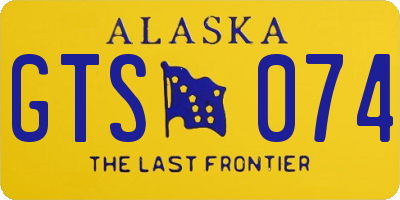 AK license plate GTS074