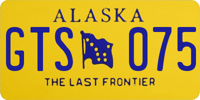 AK license plate GTS075