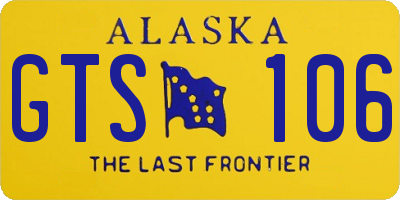AK license plate GTS106