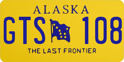 AK license plate GTS108