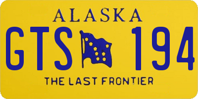 AK license plate GTS194