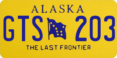 AK license plate GTS203