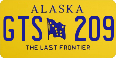 AK license plate GTS209