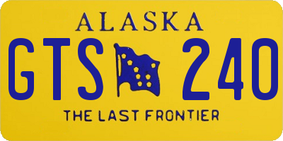 AK license plate GTS240