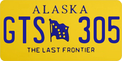 AK license plate GTS305