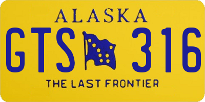 AK license plate GTS316