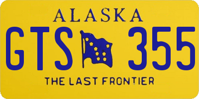 AK license plate GTS355