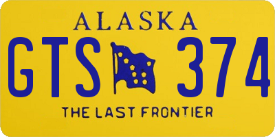 AK license plate GTS374