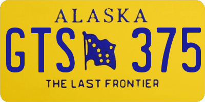AK license plate GTS375
