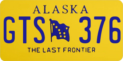AK license plate GTS376