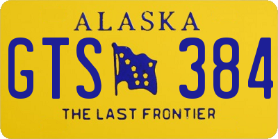 AK license plate GTS384