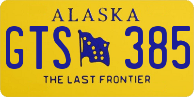 AK license plate GTS385