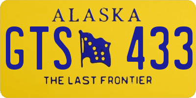 AK license plate GTS433