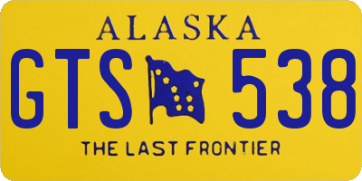 AK license plate GTS538
