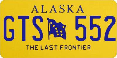 AK license plate GTS552