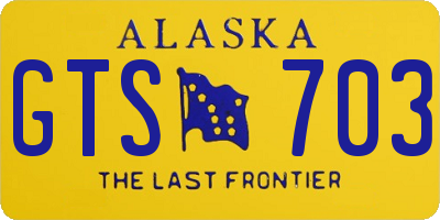 AK license plate GTS703