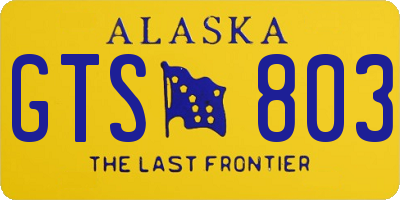 AK license plate GTS803