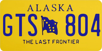 AK license plate GTS804