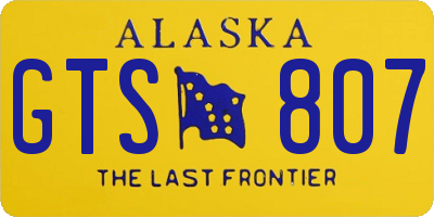 AK license plate GTS807