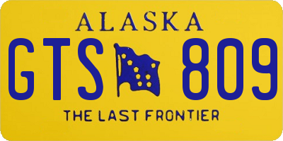 AK license plate GTS809