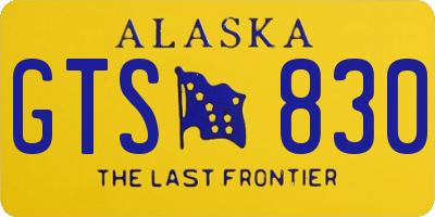 AK license plate GTS830