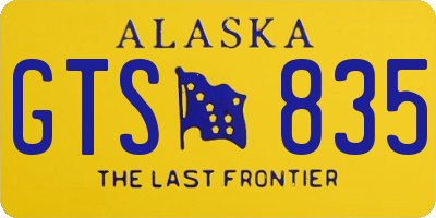 AK license plate GTS835