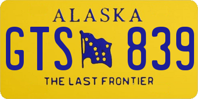 AK license plate GTS839