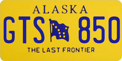 AK license plate GTS850