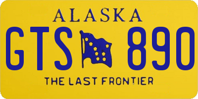 AK license plate GTS890