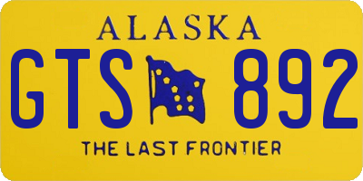 AK license plate GTS892