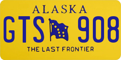 AK license plate GTS908