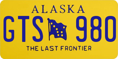 AK license plate GTS980