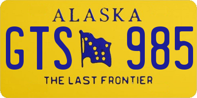 AK license plate GTS985