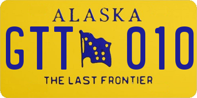 AK license plate GTT010