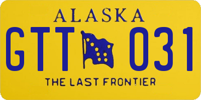 AK license plate GTT031