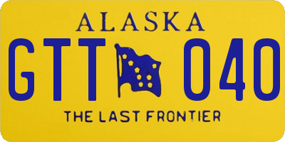 AK license plate GTT040